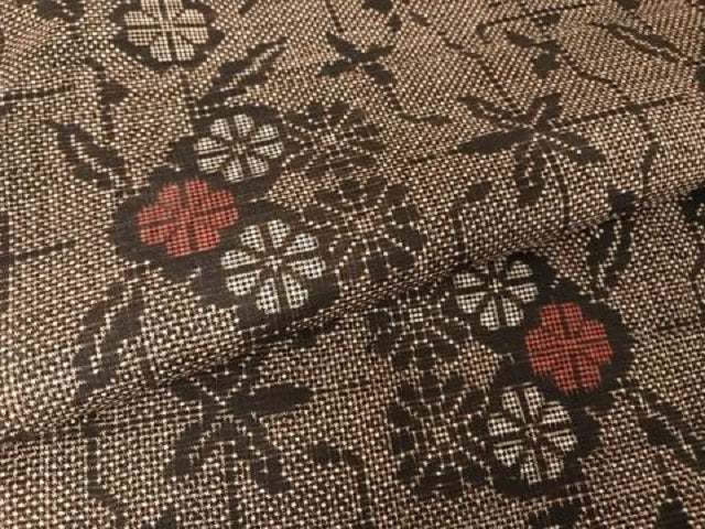 平和屋着物●本場大島紬 一元7マルキ 花丸文 正絹 逸品 AABA4466np