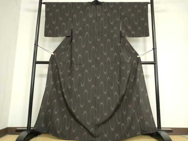 平和屋着物▽本塩沢 単衣 変わり縞 正絹 逸品 未使用 DAAV5848az