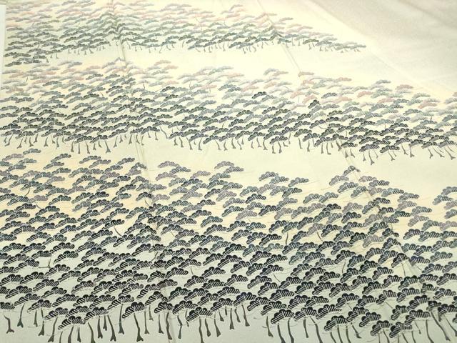 平和屋着物▽訪問着 単衣 友禅 松文 暈し染め 正絹 逸品 DAAV5836az