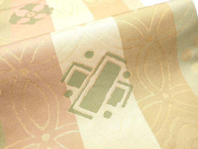 平和屋着物●全通柄 本袋帯 七宝宝尽くし文 金糸 正絹 逸品 CAAX7524hy