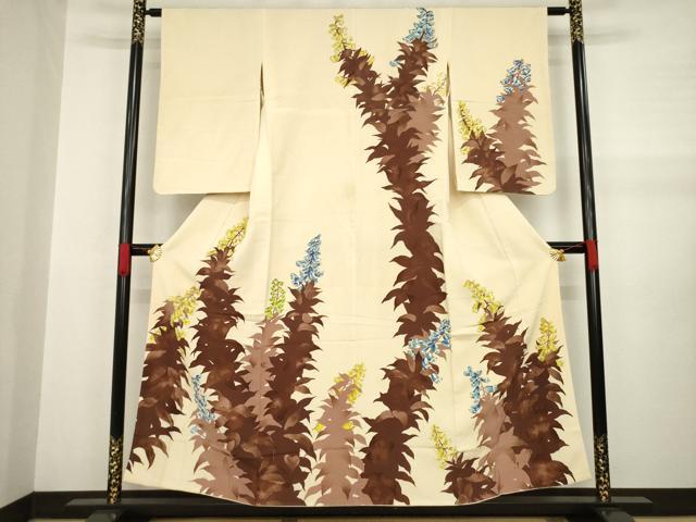 平和屋着物●訪問着 草花文 正絹 逸品 AABA6690ck