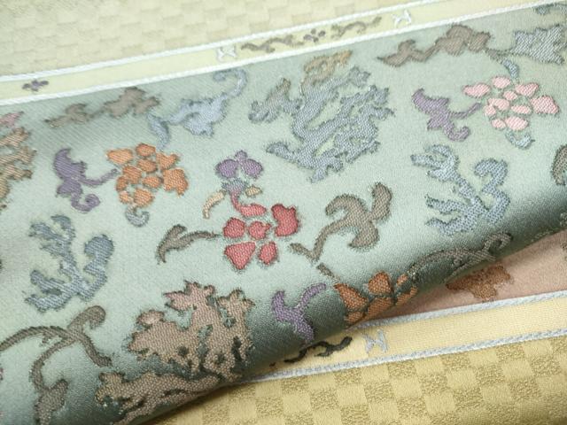 平和屋着物●太鼓柄袋帯 花唐草文 正絹 逸品 CAAY2402hy