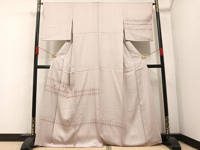 平和屋着物●訪問着 刺繍 草花文 正絹 逸品 AABA7858ph