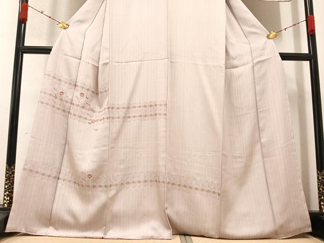 平和屋着物●訪問着 刺繍 草花文 正絹 逸品 AABA7858ph
