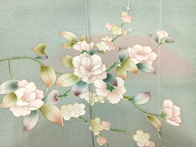 平和屋着物●訪問着 立波枝花文 暈し染め 金彩 正絹 逸品 AABA8179ph