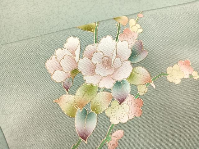 平和屋着物●訪問着 立波枝花文 暈し染め 金彩 正絹 逸品 AABA8179ph