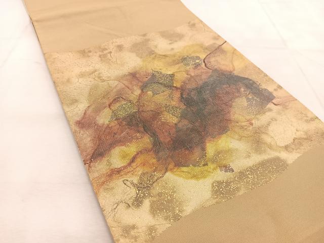 平和屋着物◎太鼓柄袋帯 抽象文様 金糸 正絹 逸品 BAAU8819yc