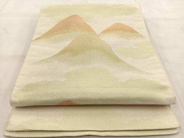 平和屋着物◎六通柄袋帯 綴れ 遠山文 金糸 正絹 逸品 BAAU8825yc