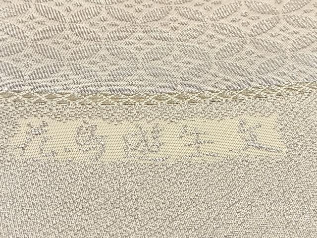 平和屋着物◎六通柄袋帯 唐織 花鳥遊生文 銀糸 正絹 逸品 BAAU8814yc