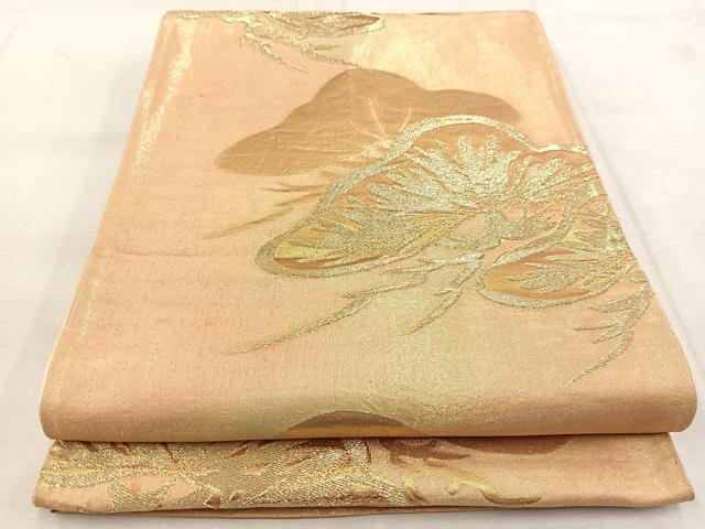 平和屋着物◎六通柄袋帯 笠松 金糸 正絹 逸品 BAAU8920yc
