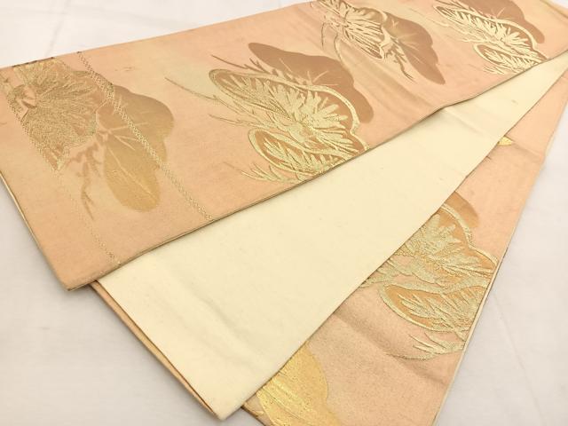平和屋着物◎六通柄袋帯 笠松 金糸 正絹 逸品 BAAU8920yc