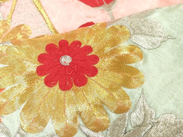 平和屋着物▼お引きずり・お引き摺り・引き振袖 和装 結婚式 舞妓 芸妓 芸者 衣装 駒刺繍 飾花文 暈し染め 金銀糸 逸品 DAAW2377zy