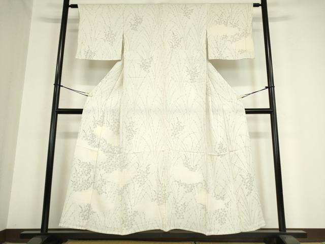 平和屋着物▽訪問着 単衣 絞り 雲取り草葉文 手描き 正絹 逸品 DAAV5901az