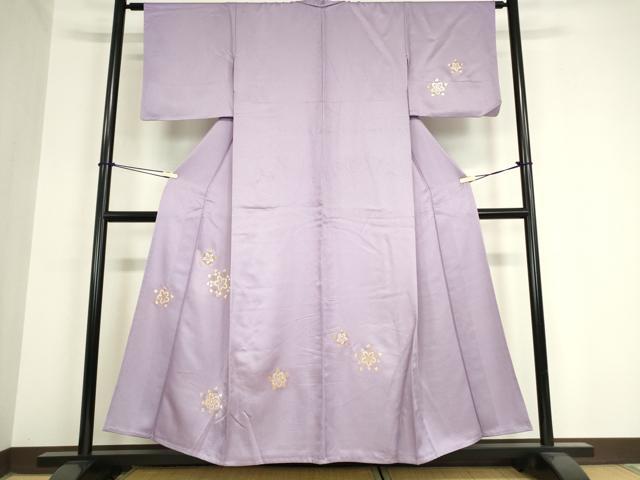 平和屋着物▽訪問着 単衣 駒刺繍 竹屋町刺繍 舞花文 金糸 正絹 逸品 DAAV5908az