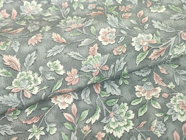 平和屋着物▽上質な小紋 単衣 更紗花文 正絹 逸品 DAAV5940az