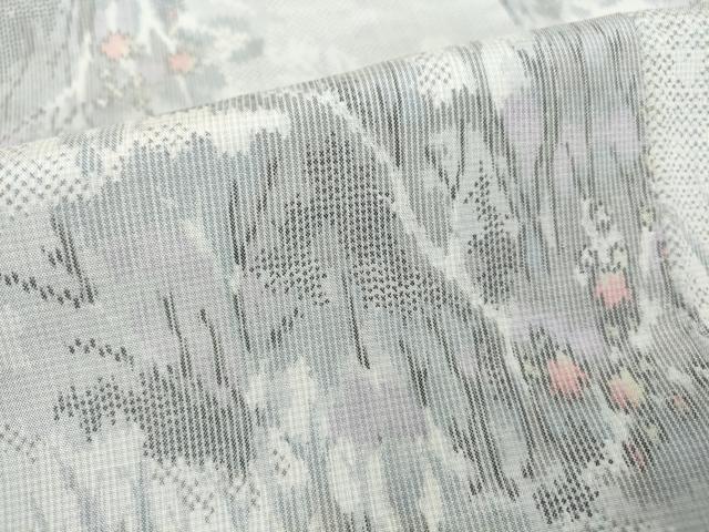 平和屋着物▽上質な紬 単衣 樹林文 正絹 逸品 DAAV5956az