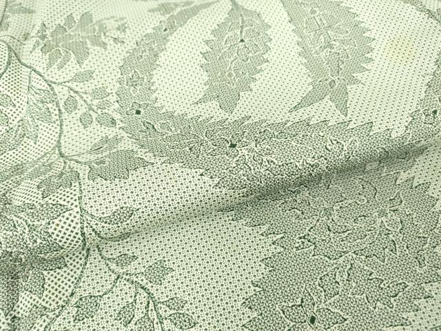 平和屋着物▽上質なお召 単衣 更紗花文 正絹 逸品 DAAV5985az