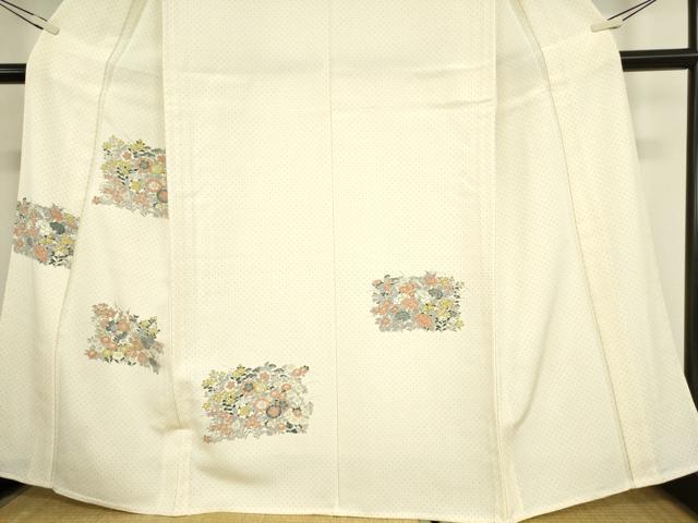 平和屋着物▽訪問着 単衣 草花文 正絹 逸品 未使用 DAAX3002az