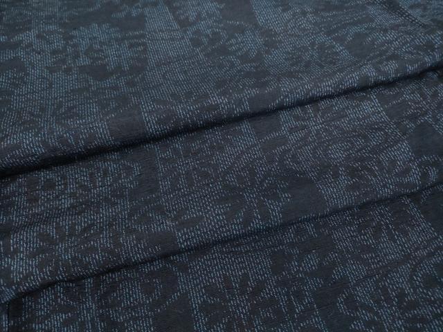平和屋着物▽結城紬 単衣 立涌流水花文 正絹 逸品 未使用 DAAV5997az