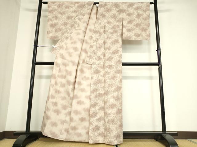 平和屋着物▽本場結城紬 単衣 更紗花文 証紙付き 正絹 逸品 未使用 DAAX3015az