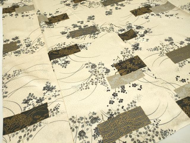 平和屋着物▽上質な小紋 単衣 色紙花文 金彩 正絹 逸品 DAAX3039az