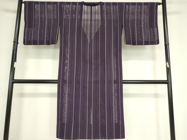 平和屋着物▽道行コート スリーシーズン 春夏秋 塵除け 縞 ロング丈 正絹 逸品 DAAX3033az