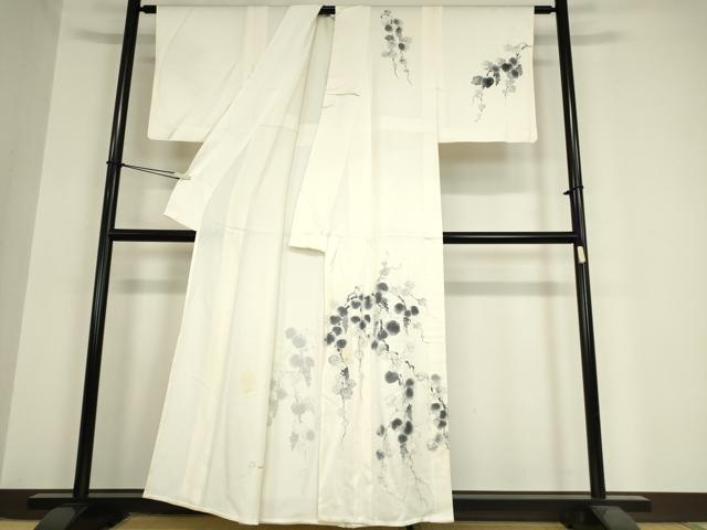 平和屋着物▽訪問着 単衣 葡萄蔦文 手描き 正絹 逸品 DAAX3057az
