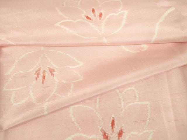 平和屋着物▽上質な紬 単衣 花唐草文 正絹 逸品 DAAX3080az