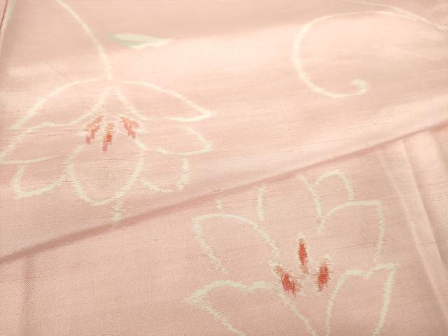 平和屋着物▽上質な紬 単衣 花唐草文 正絹 逸品 DAAX3080az