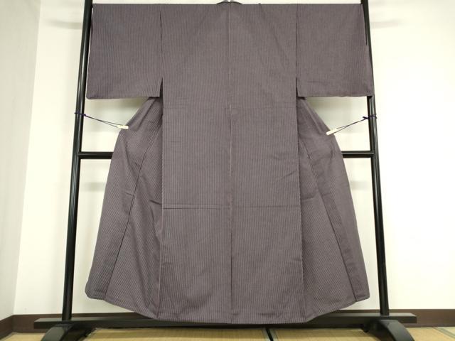 平和屋着物▽男性 小紋 単衣 アンサンブル 縞 キングサイズ 綿 逸品 DAAX3095az