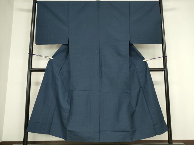 平和屋着物▽男性 紬 単衣 アンサンブル 留紺色 正絹 逸品 DAAX3097az