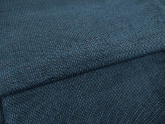 平和屋着物▽男性 紬 単衣 アンサンブル 留紺色 正絹 逸品 DAAX3097az