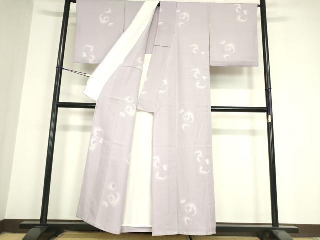 平和屋着物▽上質な小紋 単衣 舞葉文 暈し染め 正絹 逸品 DAAX3131az