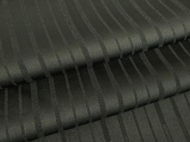 平和屋着物▽道行コート スリーシーズン 春夏秋 塵除け 縞 黒色 ロング丈 正絹 逸品 未使用 DAAX3133az
