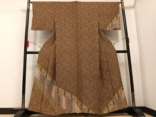 平和屋着物●訪問着 更紗草花文 正絹 逸品 AABB1474ph