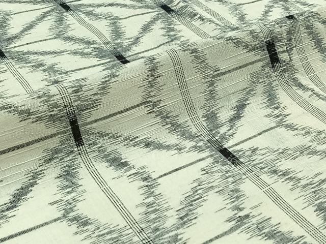平和屋着物▽上質な紬 単衣 麻の葉文様 正絹 逸品 AABB2471jh