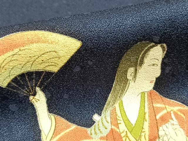 平和屋着物▽訪問着 単衣 人物文 金彩 正絹 逸品 AABB2075fy