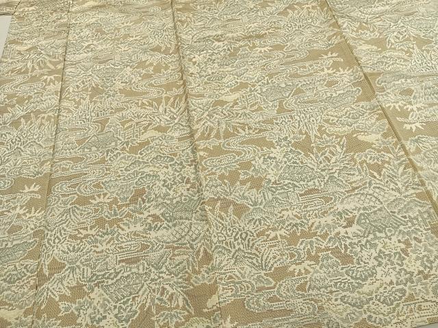 平和屋着物▽本場大島紬 単衣 風景文 正絹 逸品 AABB2077fy