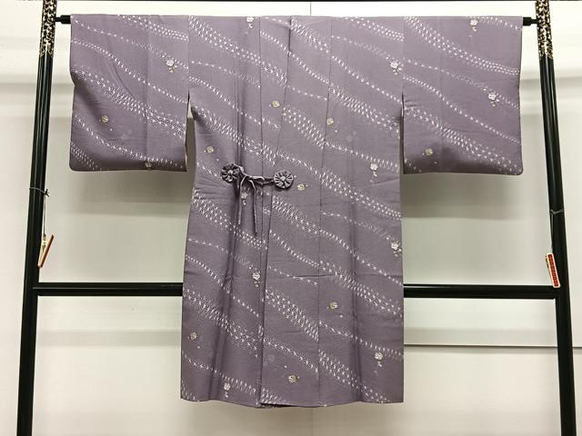 平和屋着物#道中着 麻の葉文 ロング丈 正絹 逸品 CAAX7871ua