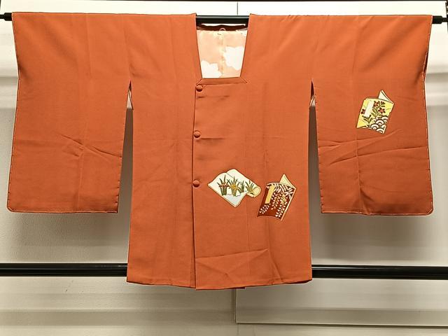 平和屋着物∞道行コート 駒刺繍 冊子花文 藤花房 金彩 正絹 逸品 未使用 CAAX7875ua