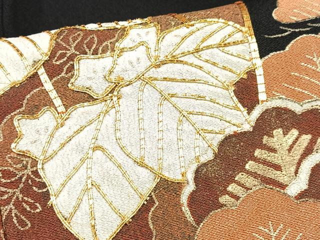 平和屋着物■豪華黒留袖 駒刺繍 浜松文 金彩 正絹 逸品 CAAX9680xe