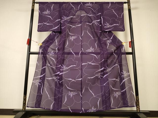 平和屋着物*夏物 小紋 絽 花づくし 洗える着物 AABB2533jd