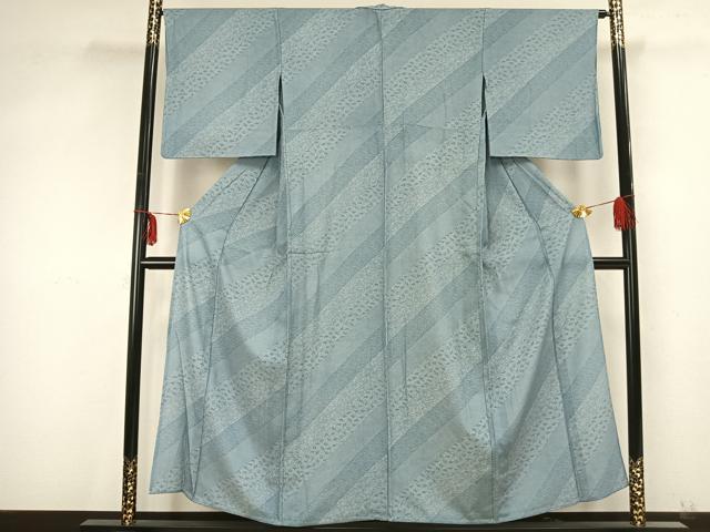 平和屋着物▽江戸小紋 単衣 斜縞 正絹 逸品 AABB2152fy