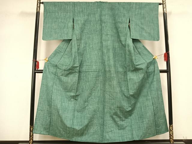 平和屋着物▽上質な紬 単衣 縞 正絹 逸品 AABB2136fy
