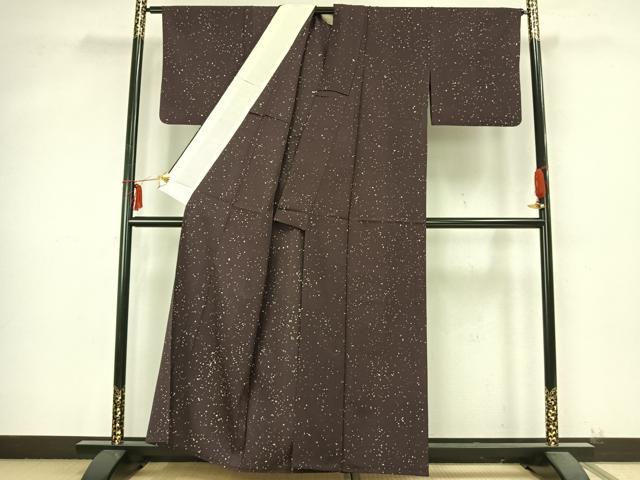 平和屋着物▽上質な小紋 単衣 箔散らし文 正絹 逸品 AABB2147fy