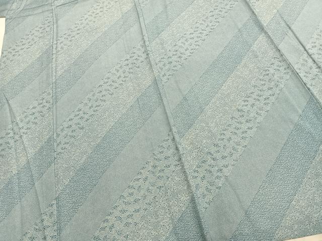 平和屋着物▽江戸小紋 単衣 斜縞 正絹 逸品 AABB2152fy