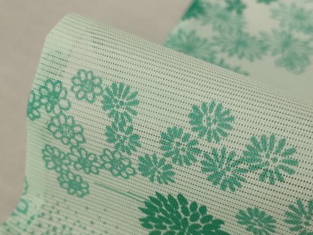 平和屋着物*夏物 小紋 絽 流水草花文 洗える着物 未使用 AABB0595st