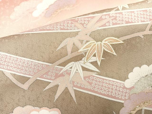 平和屋着物●訪問着 友禅 駒刺繍 松竹梅 暈し染め 金彩 正絹 逸品 AABB3653ph