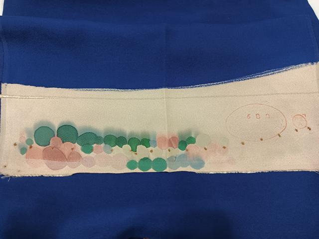 平和屋着物▽訪問着 単衣 刺繍 短冊吉祥花文 反端付き 正絹 逸品 AABB3583jh