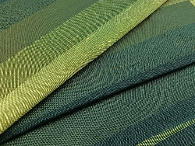 平和屋着物▽上質な紬 単衣 横段文 正絹 逸品 AABB3599jh